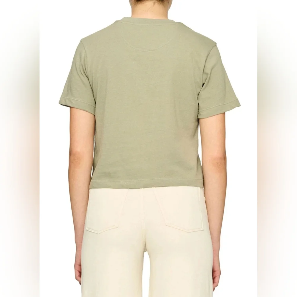 DL1961 Women's Essential Cotton Crop Tee MSRP $69 New with tags Light Olive - Picture 3 of 4